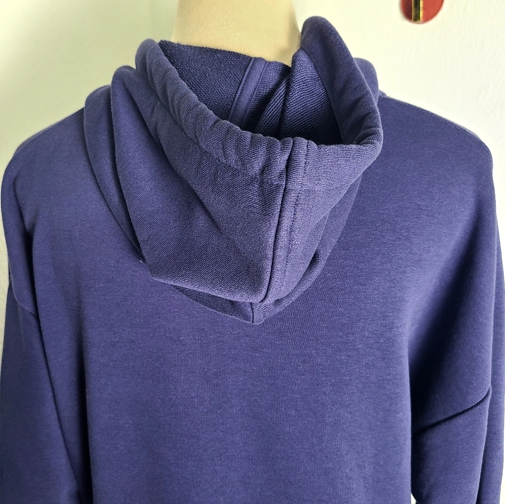Puma Blue Hoodie Dress with White PUMA & Silver Sparkles, Size Medium - Picture 5 of 13